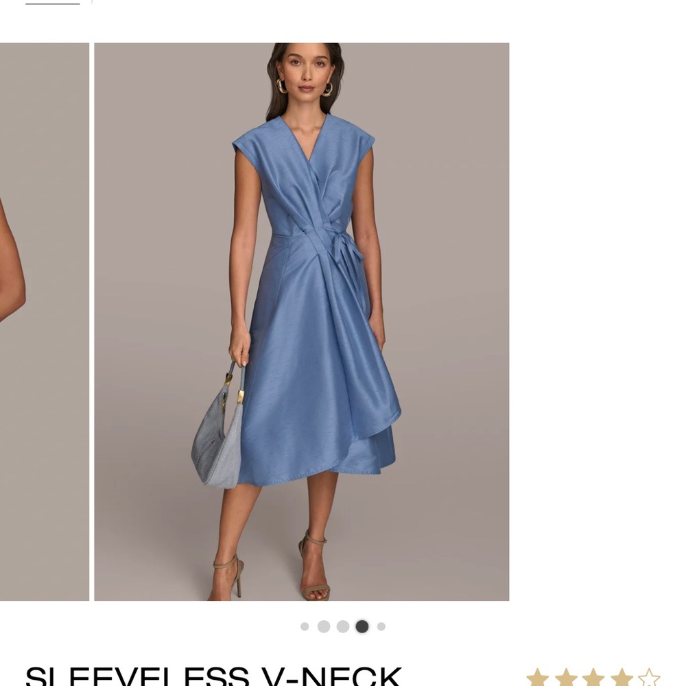 Donna Karan Asymmetrical Blue Dress